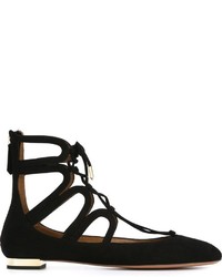 Ballerines en daim noires Aquazzura