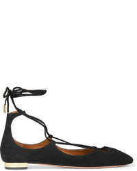 Ballerines en daim noires Aquazzura