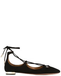 Ballerines en daim noires Aquazzura