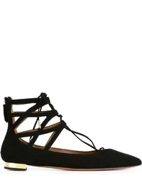 Ballerines en daim noires Aquazzura