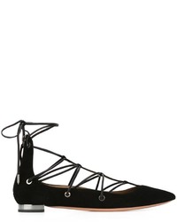 Ballerines en daim noires Aquazzura