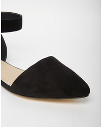 Ballerines en daim noires Asos