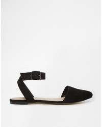 Ballerines en daim noires Asos