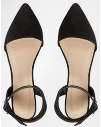 Ballerines en daim noires Asos