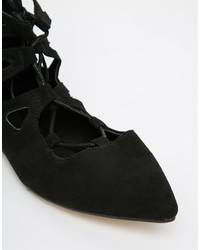 Ballerines en daim noires Asos