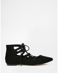 Ballerines en daim noires Asos