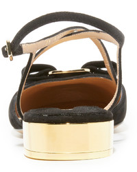 Ballerines en daim noires Salvatore Ferragamo