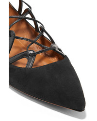 Ballerines en daim noires Aquazzura