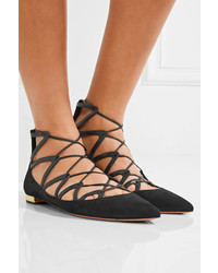 Ballerines en daim noires Aquazzura