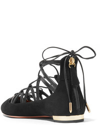 Ballerines en daim noires Aquazzura