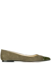 Ballerines en daim olive Anna Baiguera