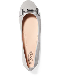 Ballerines en daim ornées grises Tod's