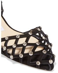 Ballerines en daim ornées noires Jimmy Choo