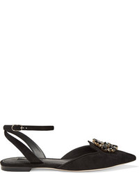 Ballerines en daim ornées noires Dolce & Gabbana