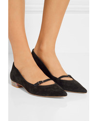 Ballerines en daim ornées noires Sophia Webster