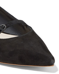 Ballerines en daim ornées noires Sophia Webster