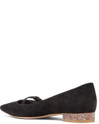 Ballerines en daim ornées noires Sophia Webster