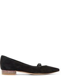 Ballerines en daim ornées noires Sophia Webster