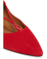 Ballerines en daim rouges Aquazzura