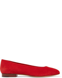 Ballerines en daim rouges Mansur Gavriel