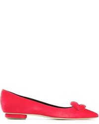 Ballerines en daim rouges Rupert Sanderson