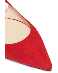 Ballerines en daim rouges Jimmy Choo