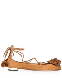 Ballerines en daim tabac Aquazzura