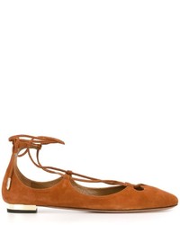 Ballerines en daim tabac Aquazzura