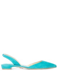 Ballerines en daim turquoise Paul Andrew