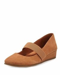 Ballerines en nubuck marron clair