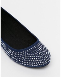 Ballerines ornées bleues Asos