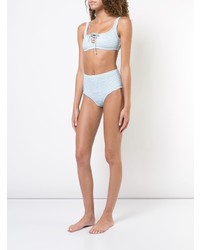 Bas de bikini à rayures horizontales bleu clair Onia