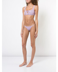 Bas de bikini à rayures horizontales rose Onia