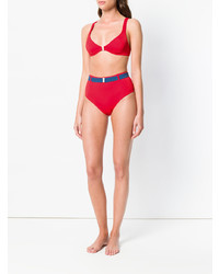 Bas de bikini à rayures horizontales rouge Solid & Striped