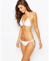 Bas de bikini en crochet blanc South Beach