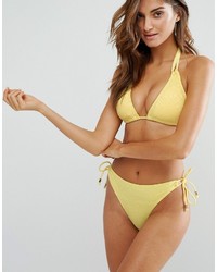 Bas de bikini en crochet jaune Dorina