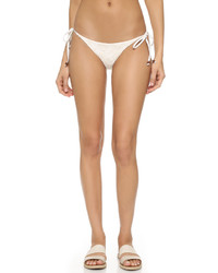 Bas de bikini en tulle brodé blanc