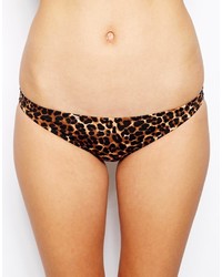 Bas de bikini imprimé léopard marron Asos