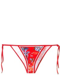 Bas de bikini imprimé rouge