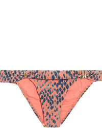 Bas de bikini imprimé serpent orange