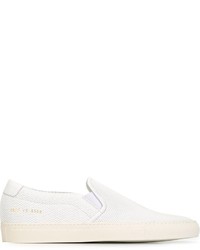 Baskets à enfiler en cuir blanches Common Projects