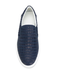 Baskets à enfiler en cuir bleu marine Jimmy Choo