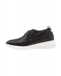 Baskets à enfiler en cuir noires Calvin Klein