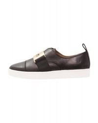 Baskets à enfiler en cuir noires Calvin Klein