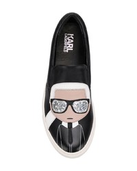 Baskets à enfiler en cuir noires Karl Lagerfeld