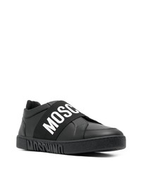 Baskets à enfiler en cuir noires Moschino