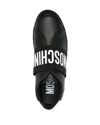 Baskets à enfiler en cuir noires Moschino