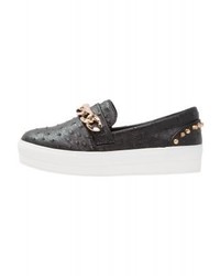 Baskets à enfiler en cuir noires Missguided