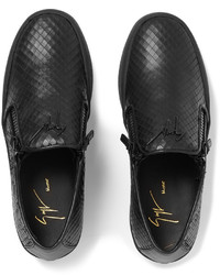 Baskets à enfiler en cuir noires Giuseppe Zanotti