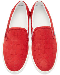 Baskets à enfiler en cuir rouges Jimmy Choo